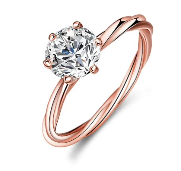 Rose Gold Moissanite Engagement Ring
